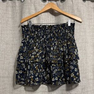 Navy Floral Women's Mini Skirt